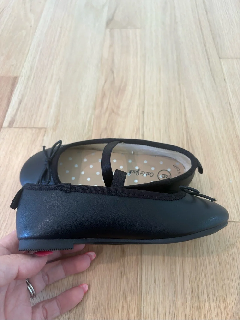 Cat & Jack Black Toddler Bow Flats